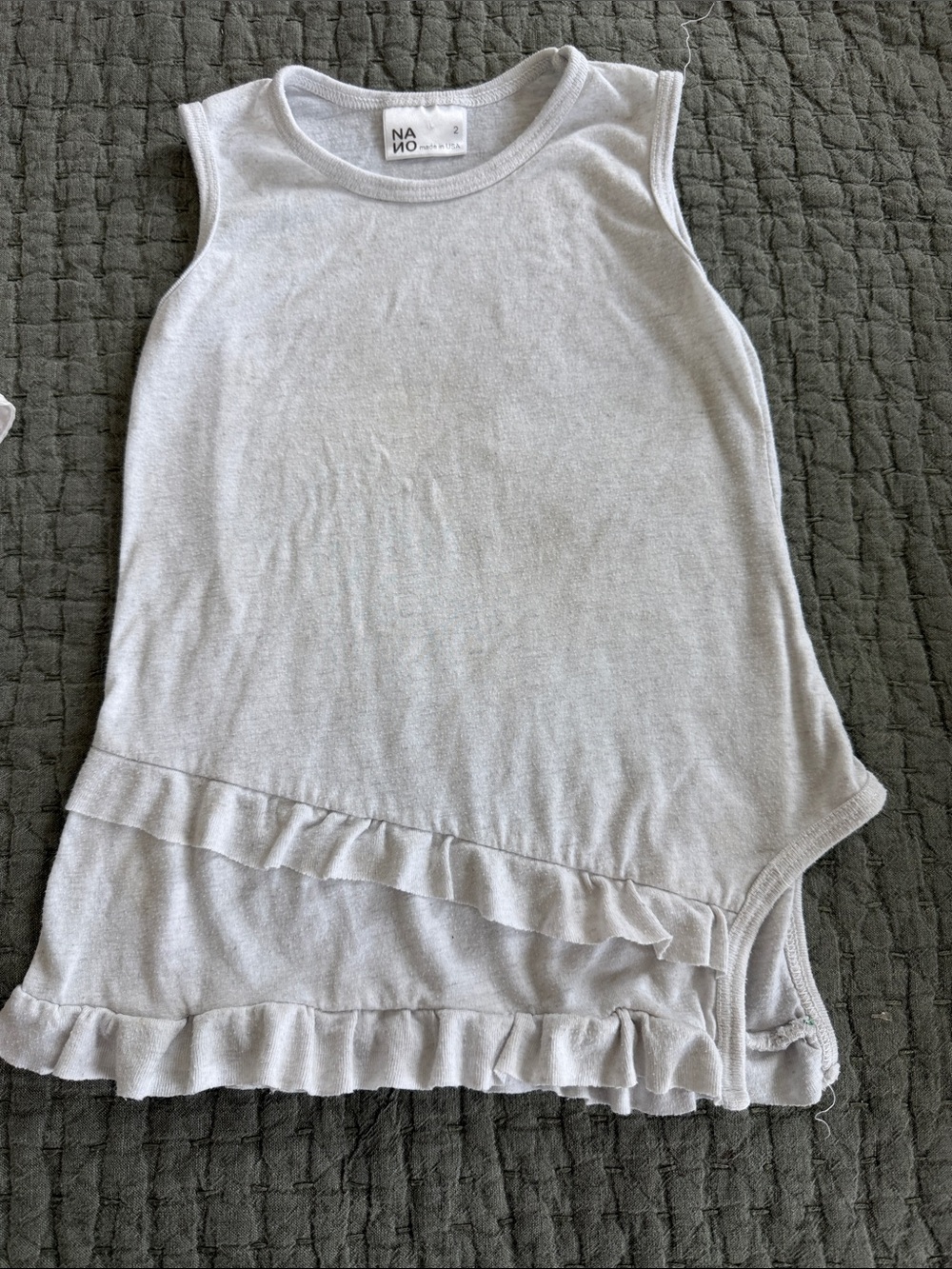 Nano Light Heathered Gray Ruffle Tank Top